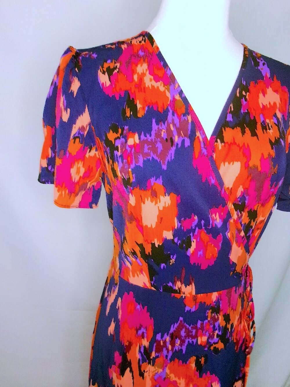 PrettyGarden Colorful Floral Wrap Maxi Dress | Small | Vacation Dress